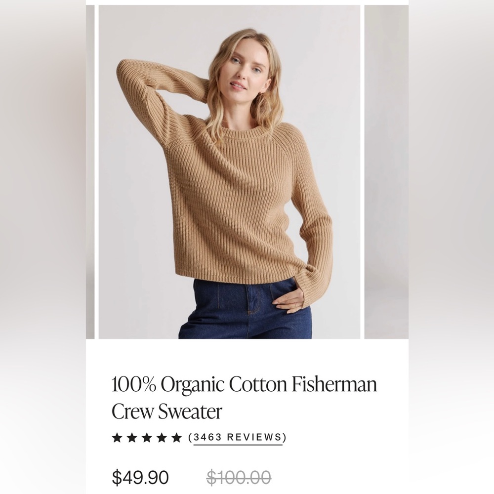 Quince Cotton Fisherman Sweater